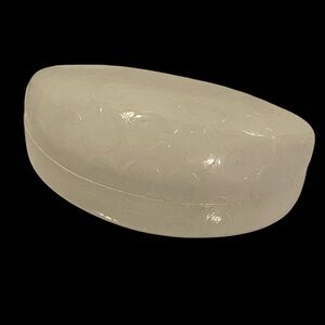COACH White/Ivory Embossed Hard-Shell Sunglasses Case